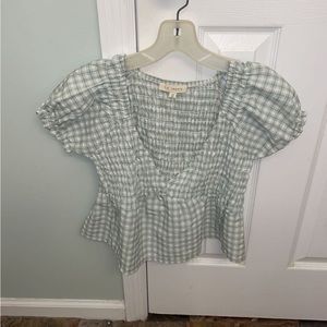 pacsun green and white checkered shirt